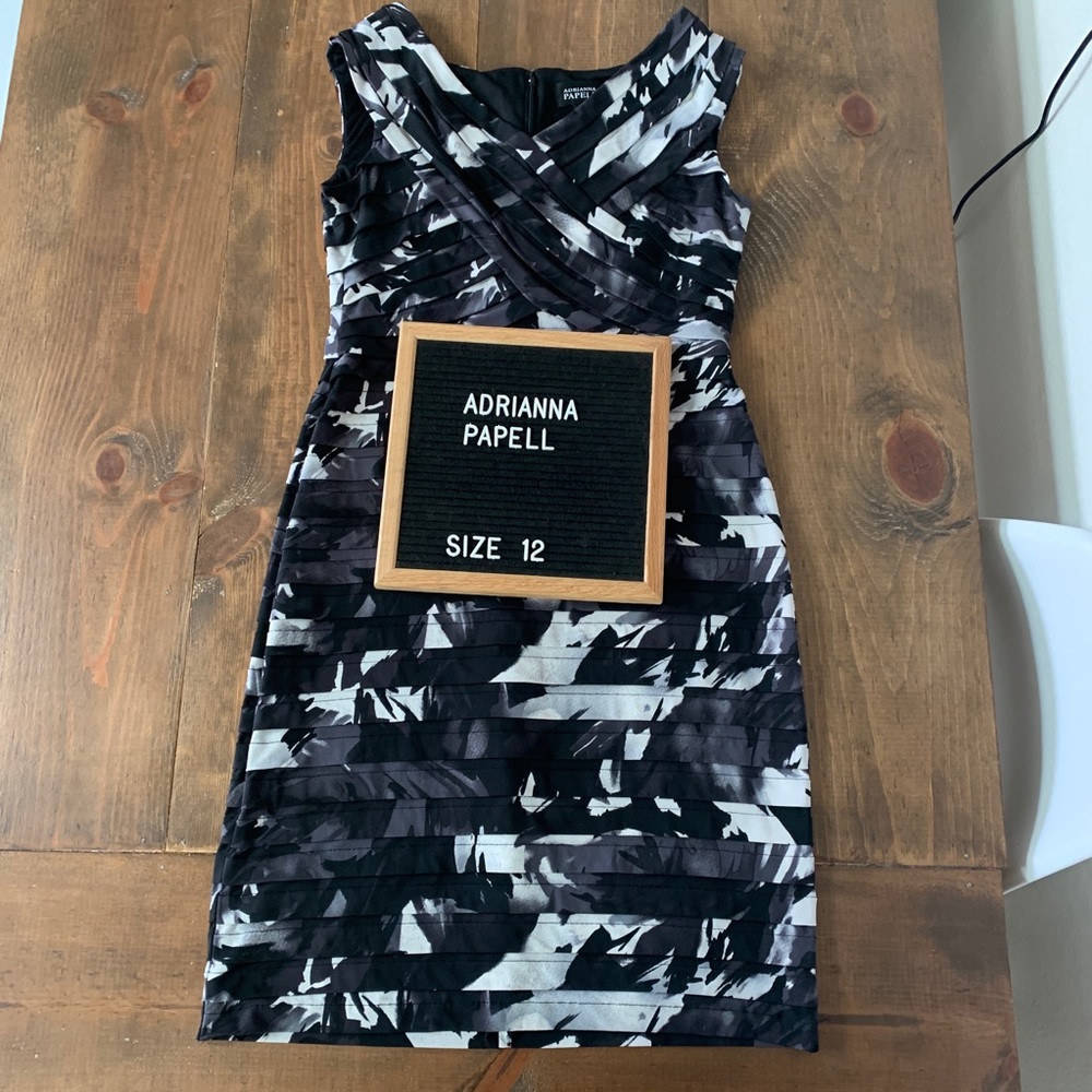 Adrianna Papell Black and White Dress